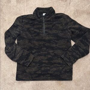 Boys  Black and Brown Camouflage fleece quarter zip